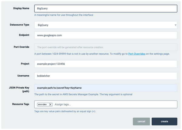 Scalyr BigQuery