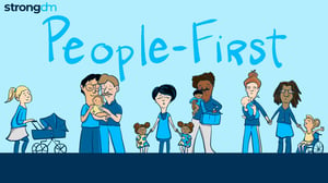 People-first Access with an illustration of a diverse group of families