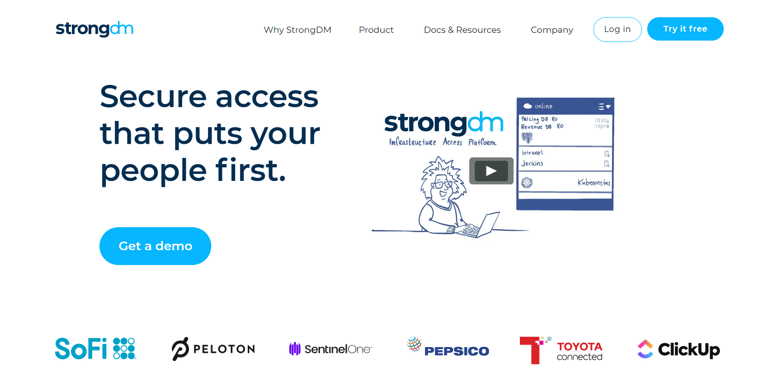 StrongDM's homepage image