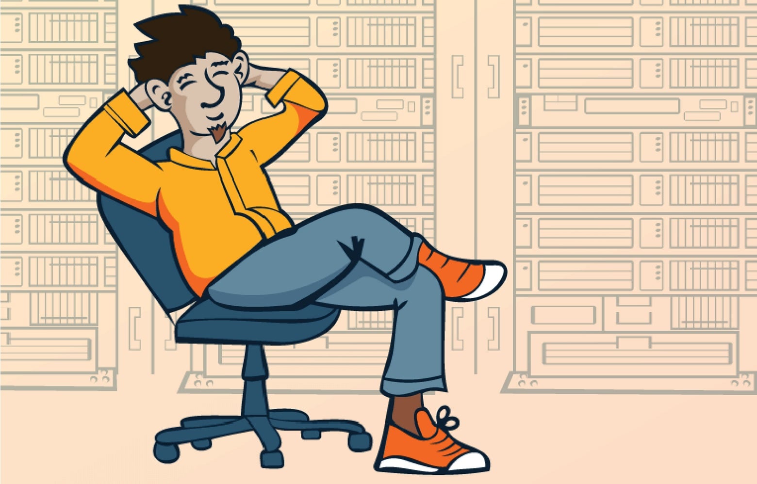 technical-worker-relaxing-on-an-office-chair-illustration