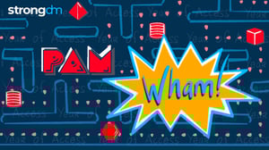 PAM inside of a Pac-man styled interface with the caption