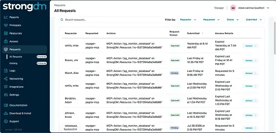 Screenshot — Session Visibility (strongdm.com)